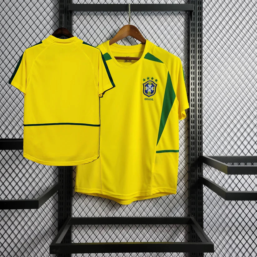 2002 Brasilien hem retro tröja