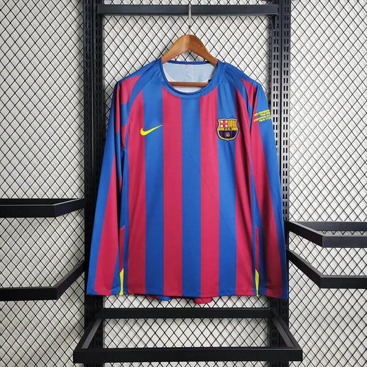 Retro 2005/06 FC Barcelona hemmatröja Långärmad